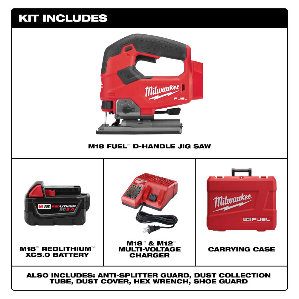 Milwaukee M18 FUEL D-handle Jig Saw Kit - Ascmtools