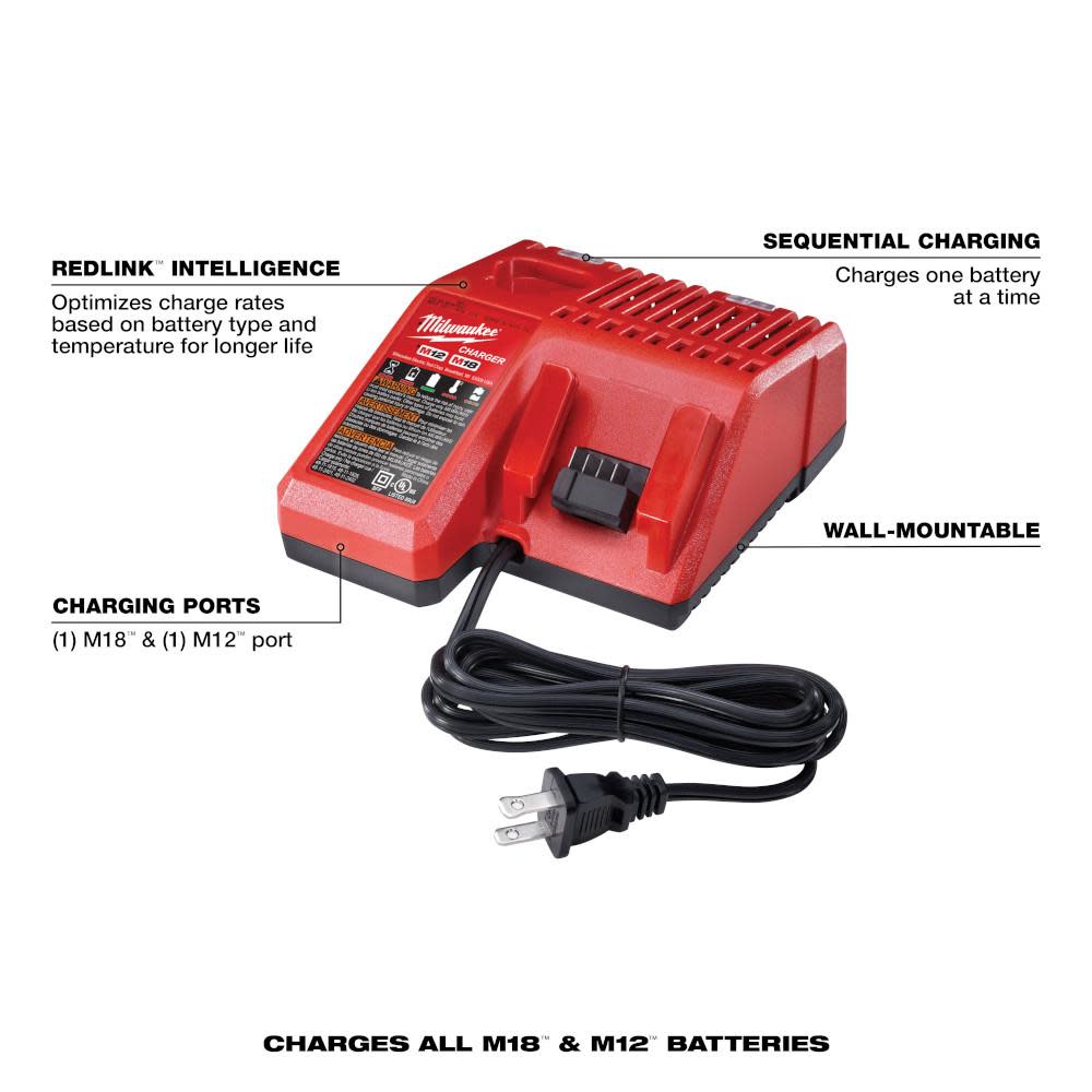 Milwaukee M18 & M12 Multi-Voltage Charger - Ascmtools