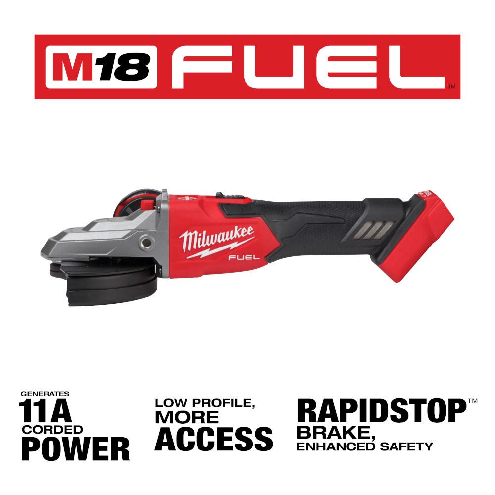 Milwaukee M18 FUEL 5″ Flathead Braking Grinder Bare Tool - Ascmtools