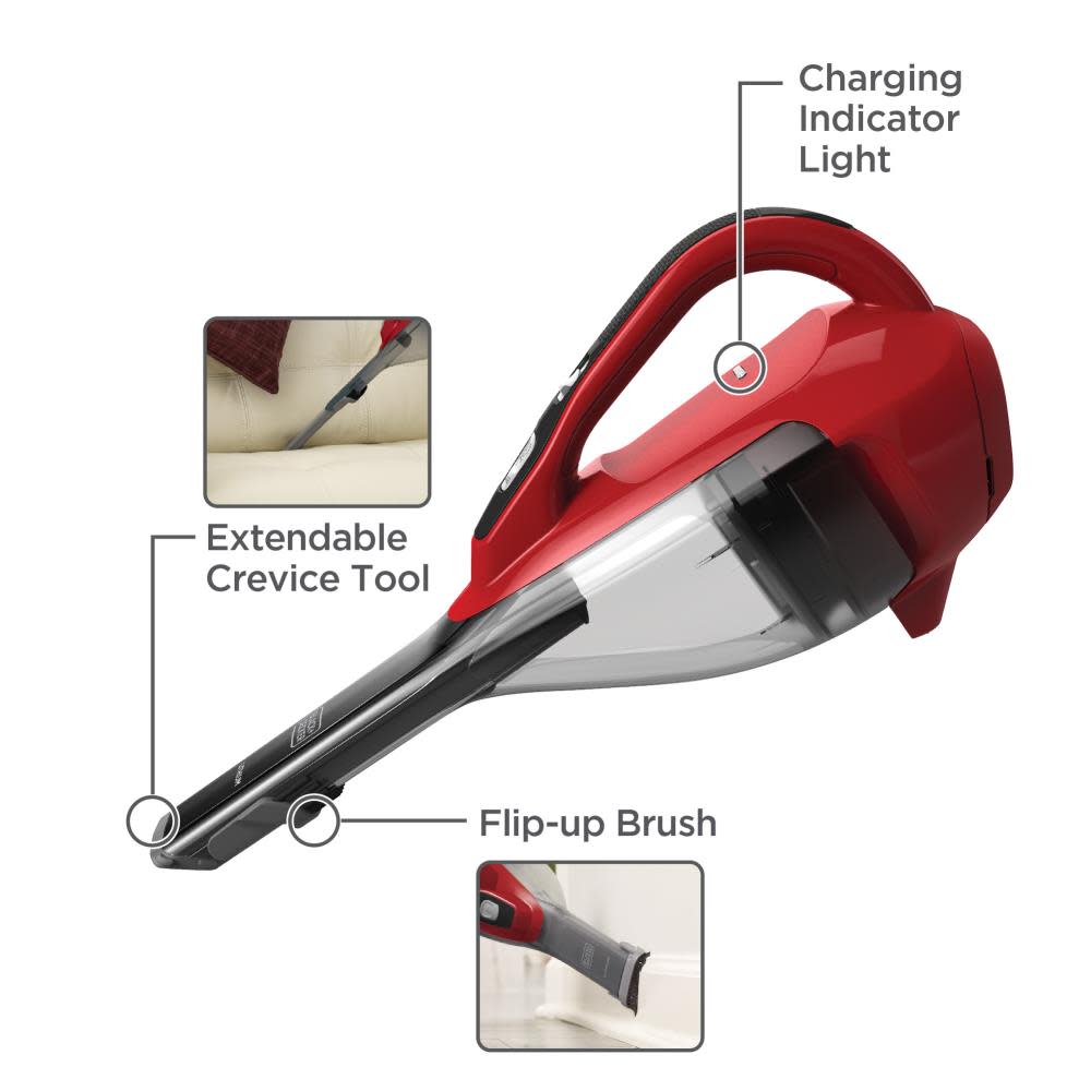 Black and Decker DUSTBUSTER Hand Vacuum Chili Red - Ascmtools
