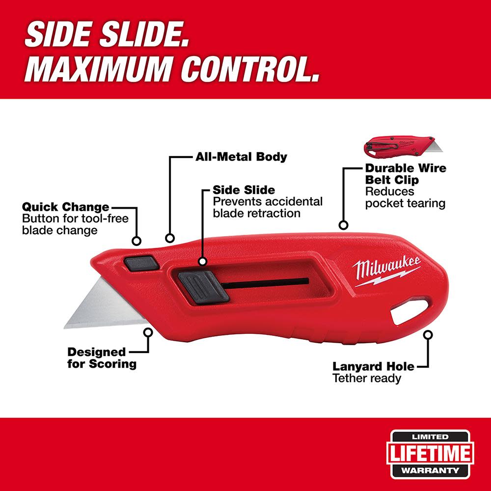 Milwaukee Compact Side Slide Utility Knife - Ascmtools