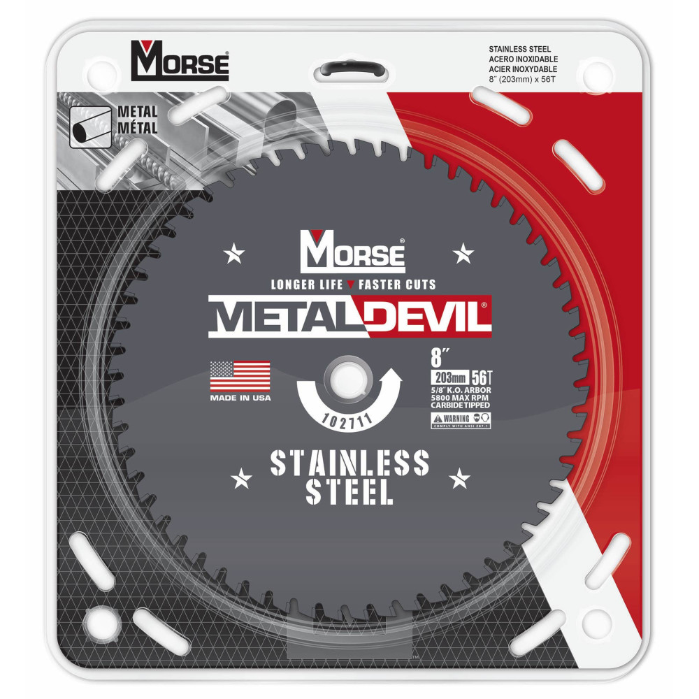 MK Morse 8″ 56 Tooth Stainless Steel Circular Saw Blade - Ascmtools