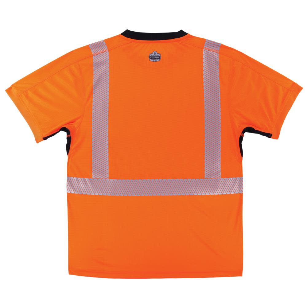 Ergodyne GloWear 8283BK Performance Hi Vis T Shirt Black Bottom Orange 3X - Ascmtools
