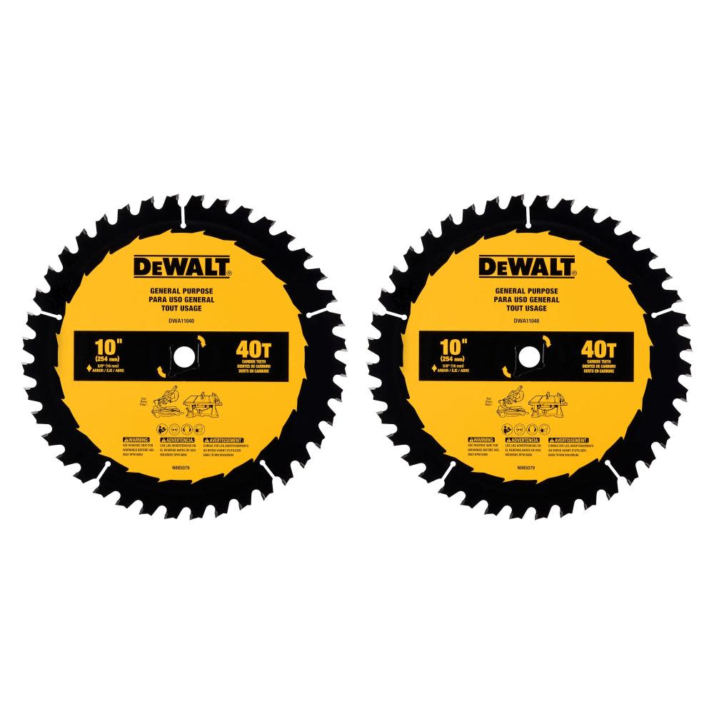 DEWALT DW 10″ 40 / 40T General Purpose Combo Pack - Ascmtools