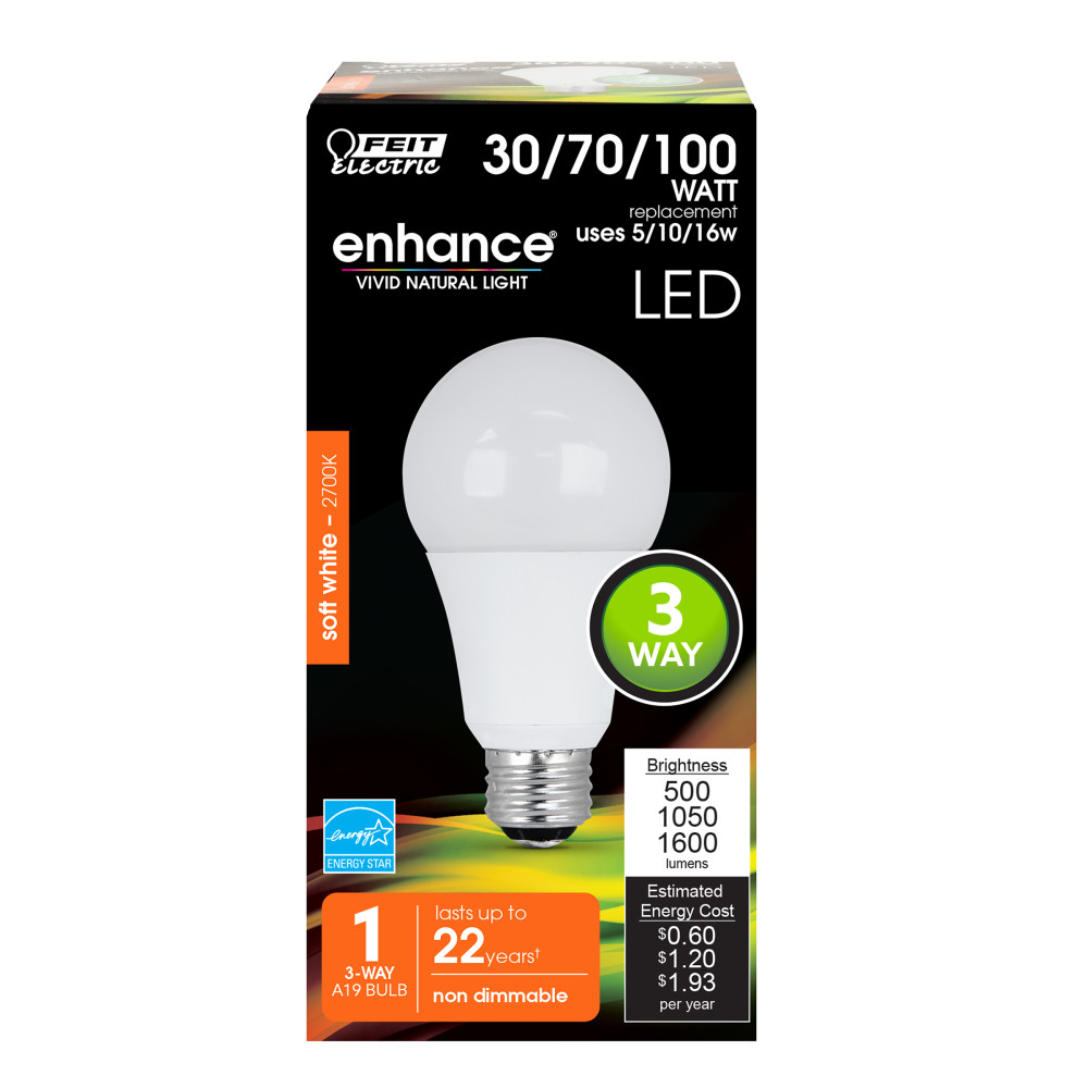 Feit Electric 30/70/100W A19 Non-Dimmable 3-Way LED Bulb 1pk - Ascmtools