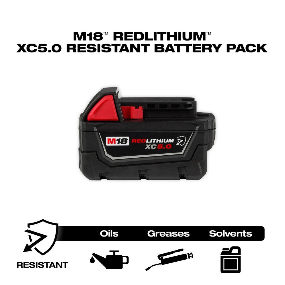 Milwaukee M18 REDLITHIUM XC5.0 Resistant Battery Starter Kit - Ascmtools