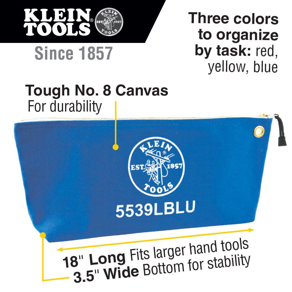 Klein Tools Canvas Tool Bag w/Zipper 3-Pk - Ascmtools