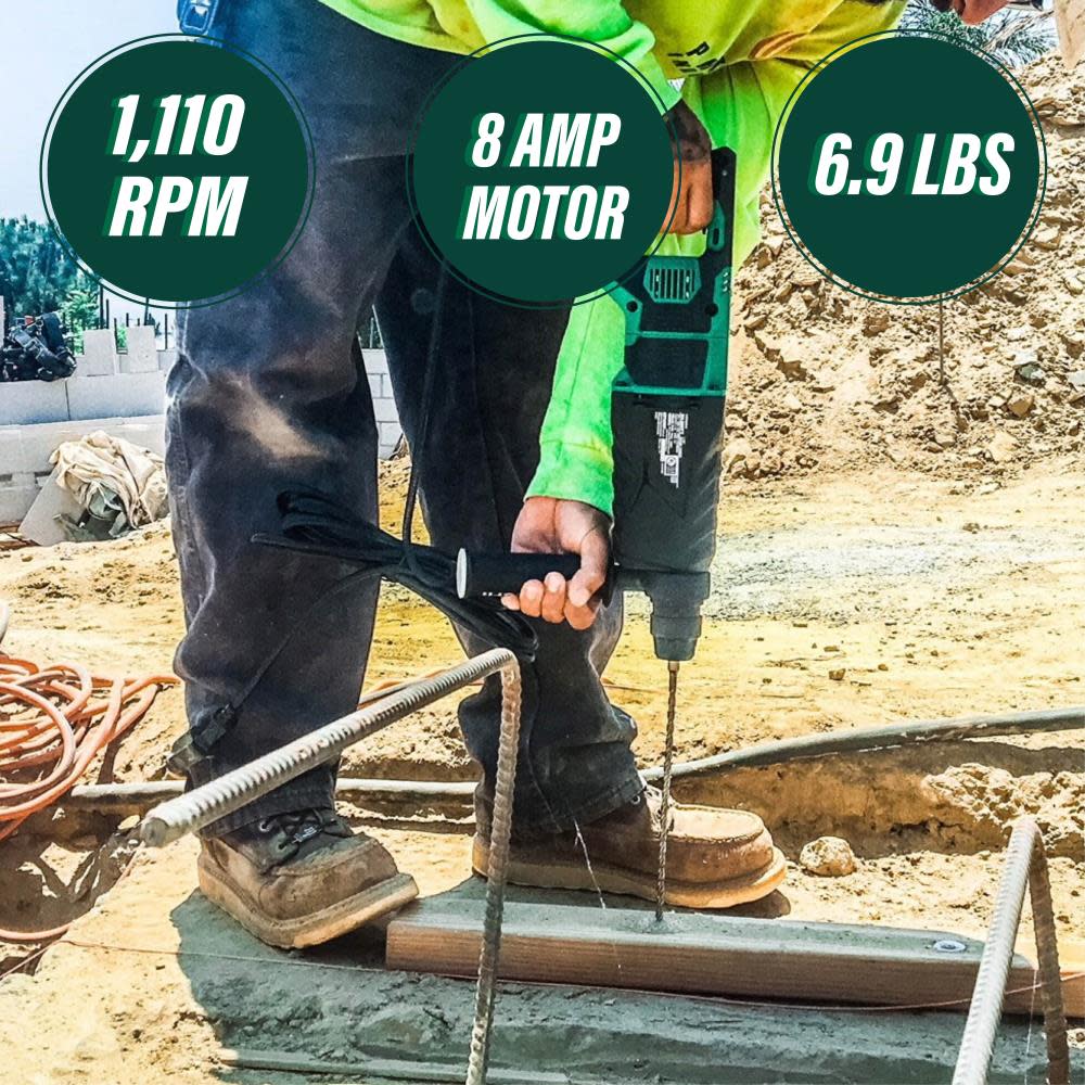 Metabo HPT 1-1/8 Inch 3-Mode D-Handle SDS Plus Rotary Hammer | DH28PFY - Ascmtools