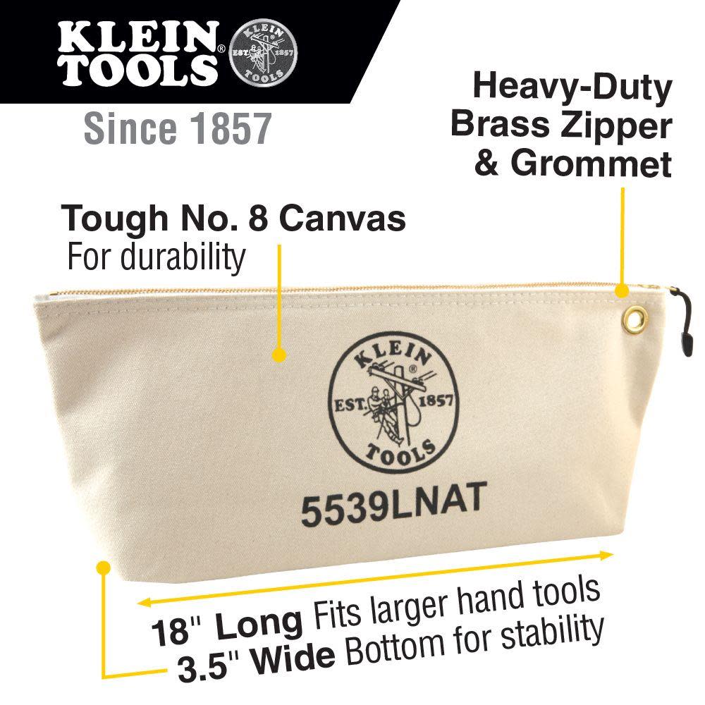 Klein Tools Zipper Canvas Tool Bag Natural - Ascmtools