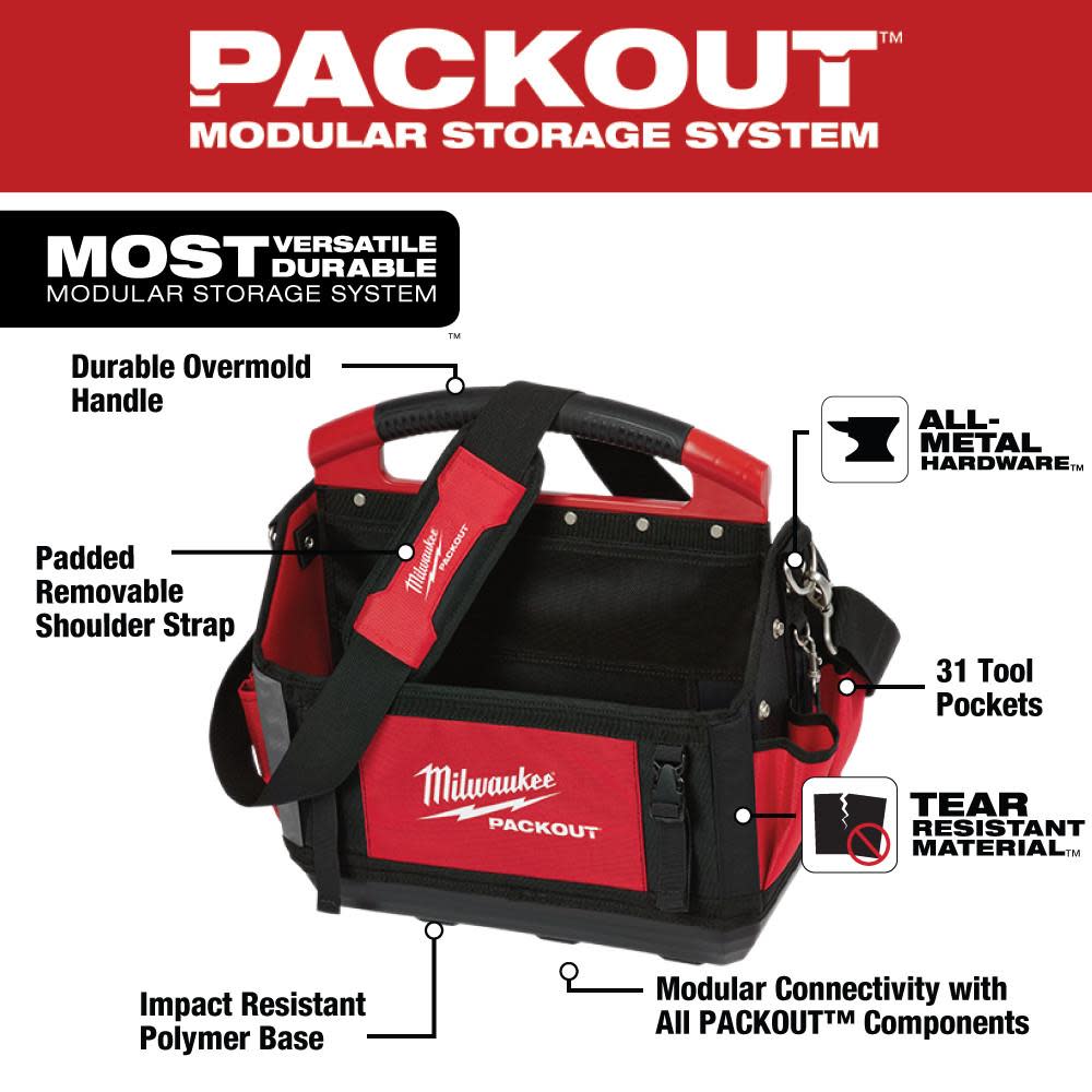 Milwaukee 15 in. PACKOUT Tote - Ascmtools