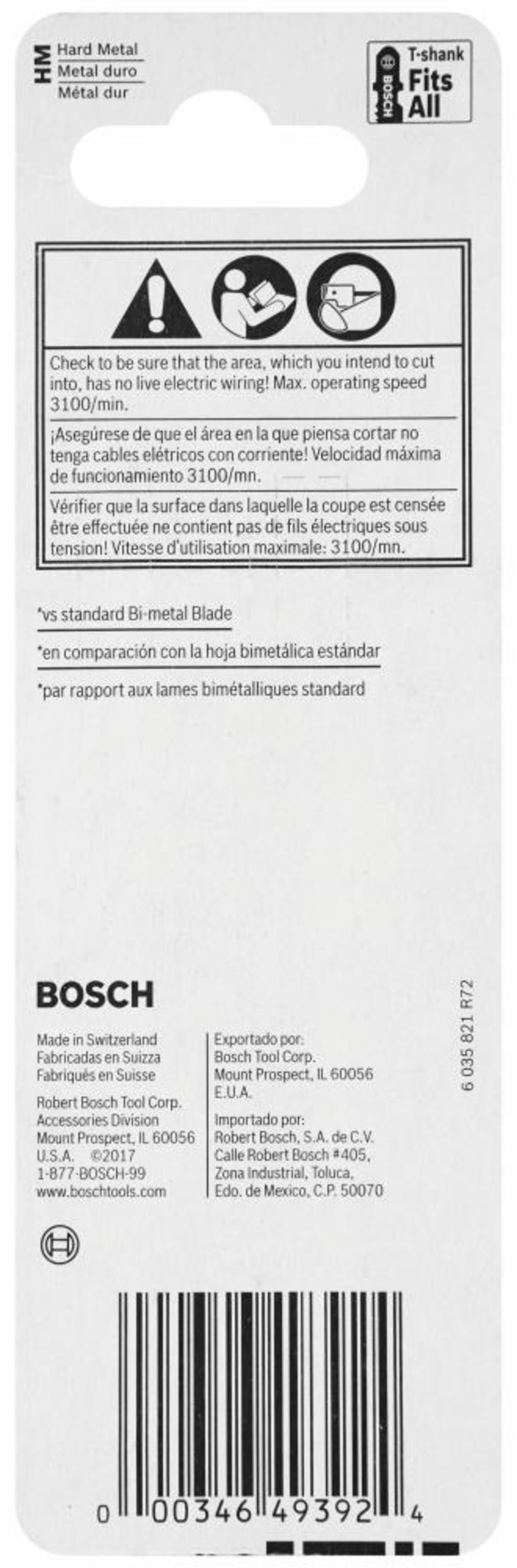 Bosch Jig Saw Blades 3pc 3 5/8″ 14 TPI Carbide Strip Special for Laminates T Shank - Ascmtools