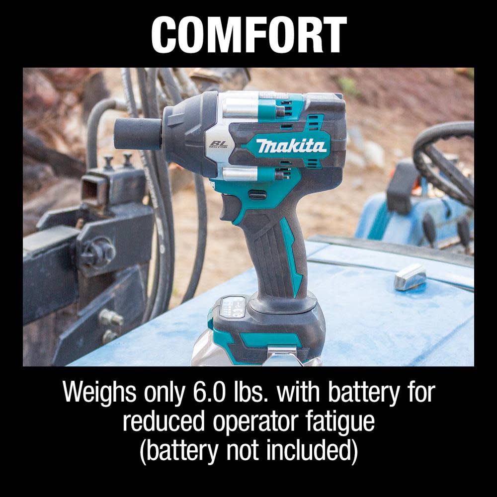 Makita 18V LXT 4-Speed Mid-Torque 1/2″ Sq Drive Impact Wrench with Friction Ring Anvil Bare Tool - Ascmtools