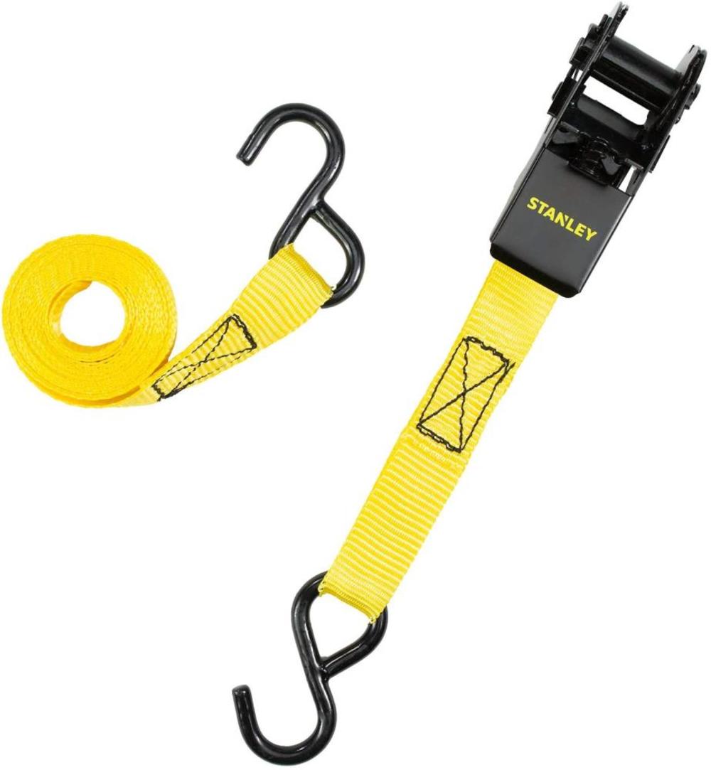 Stanley Ratchet Straps 1″ x 10′ 900 lb Break Strength Light Cargo Hauling 4pk - Ascmtools