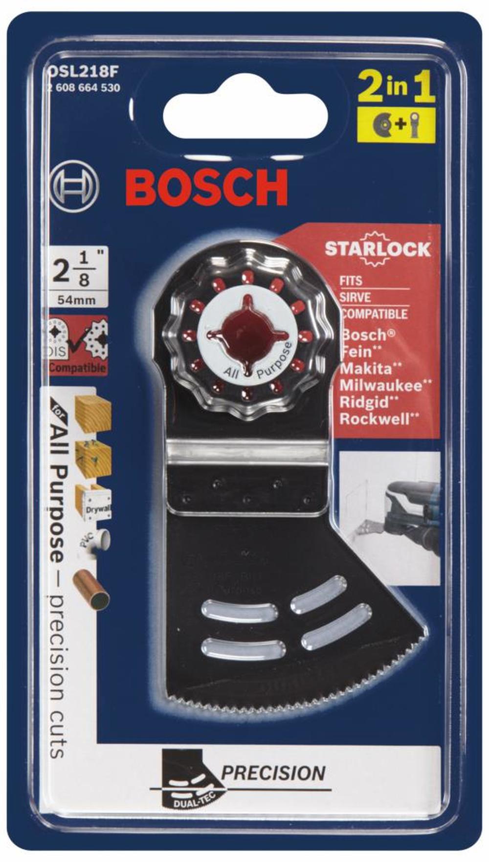 Bosch 2-1/8 In. Starlock Oscillating Multi-Tool 2-in-1 Dual-Tec Bi-Metal Plunge Blade - Ascmtools