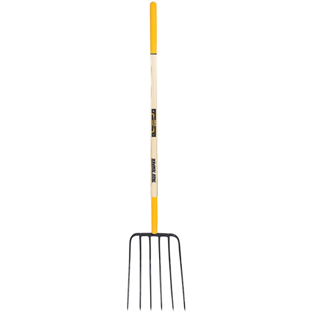 Ames 6-Tine Manure Fork with Cushion End Grip-on Hardwood Handle - Ascmtools