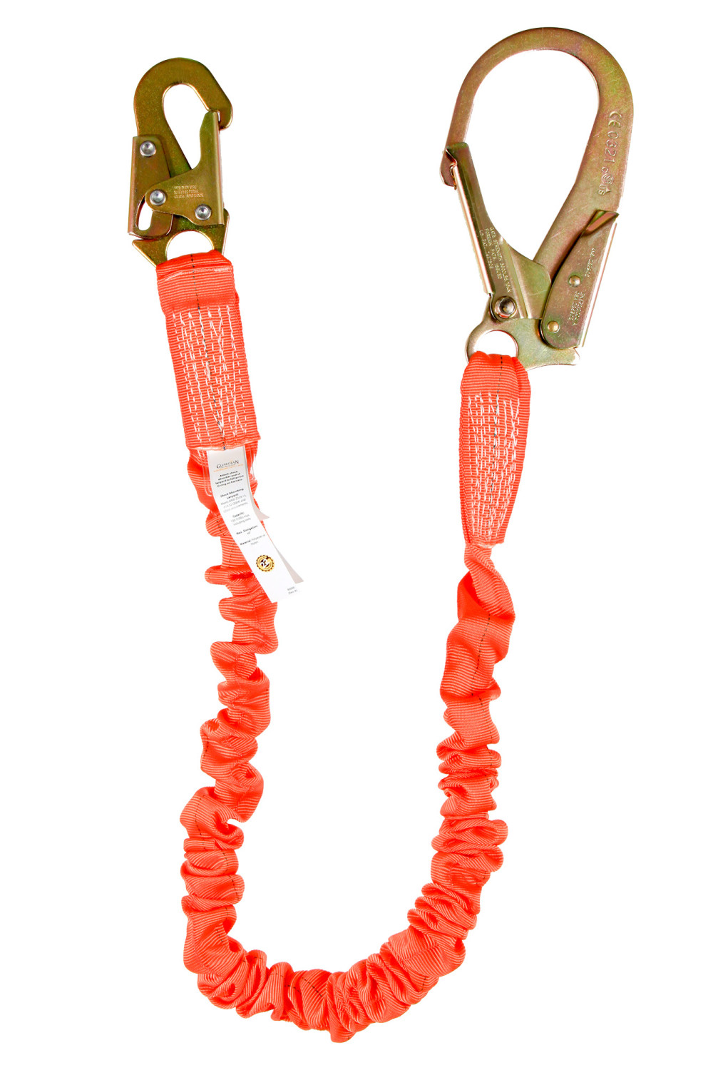 Guardian Fall Protection 4.5 – 6 Ft. Single Leg Stretch Lanyard with Rebar Hook End - Ascmtools