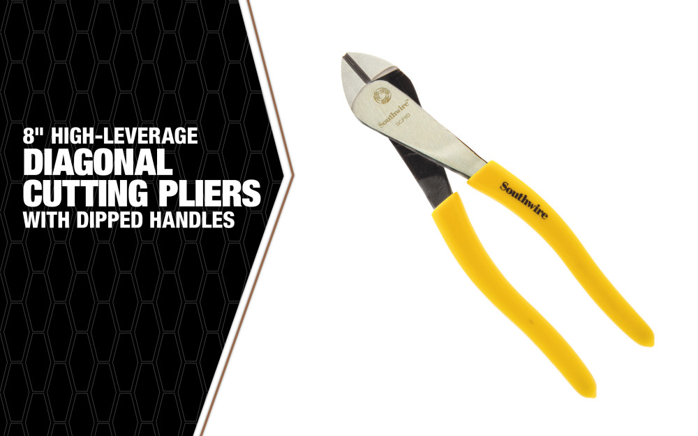 Southwire High Leverage Diagonal Cutting Pliers 8″ with Comfort Grip Handles - Ascmtools