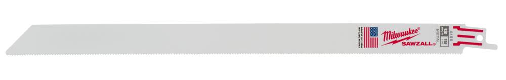 Milwaukee 12 in. 18 TPI SAWZALL Blades 5PK - Ascmtools