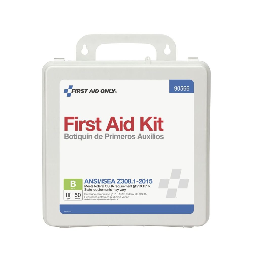 First Aid Only First Aid Kit 50 Person Bulk Plastic Case ANSI B - Ascmtools