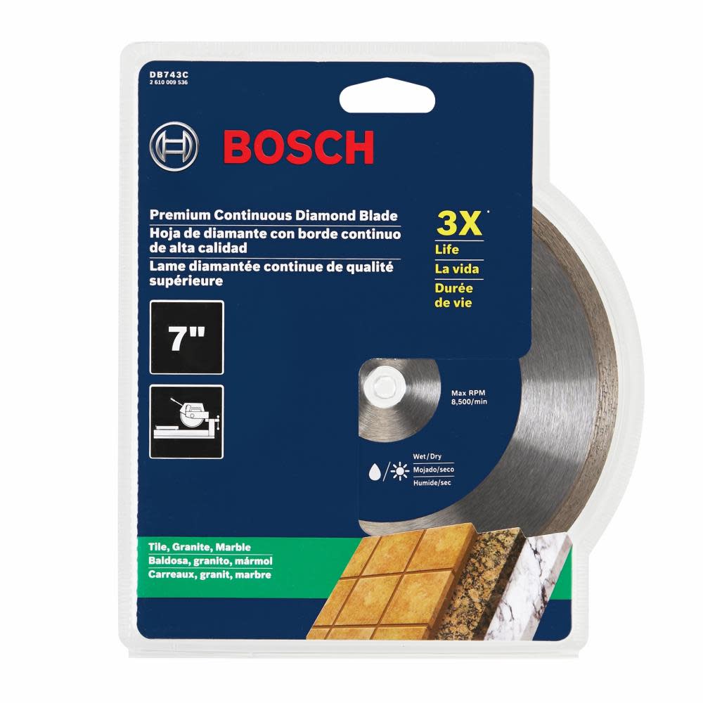 Bosch 7″ Premium Continuous Rim Diamond Blade for Clean Cuts - Ascmtools