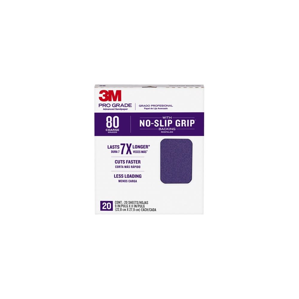 3M Pro Grade Precision Faster Sanding Sheet 9 x 11″ 80 Grit 20pk - Ascmtools