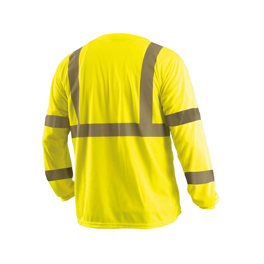 Occunomix Hi-Vis Yellow Wicking Birdseye T-Shirt Long Sleeve Small - Ascmtools