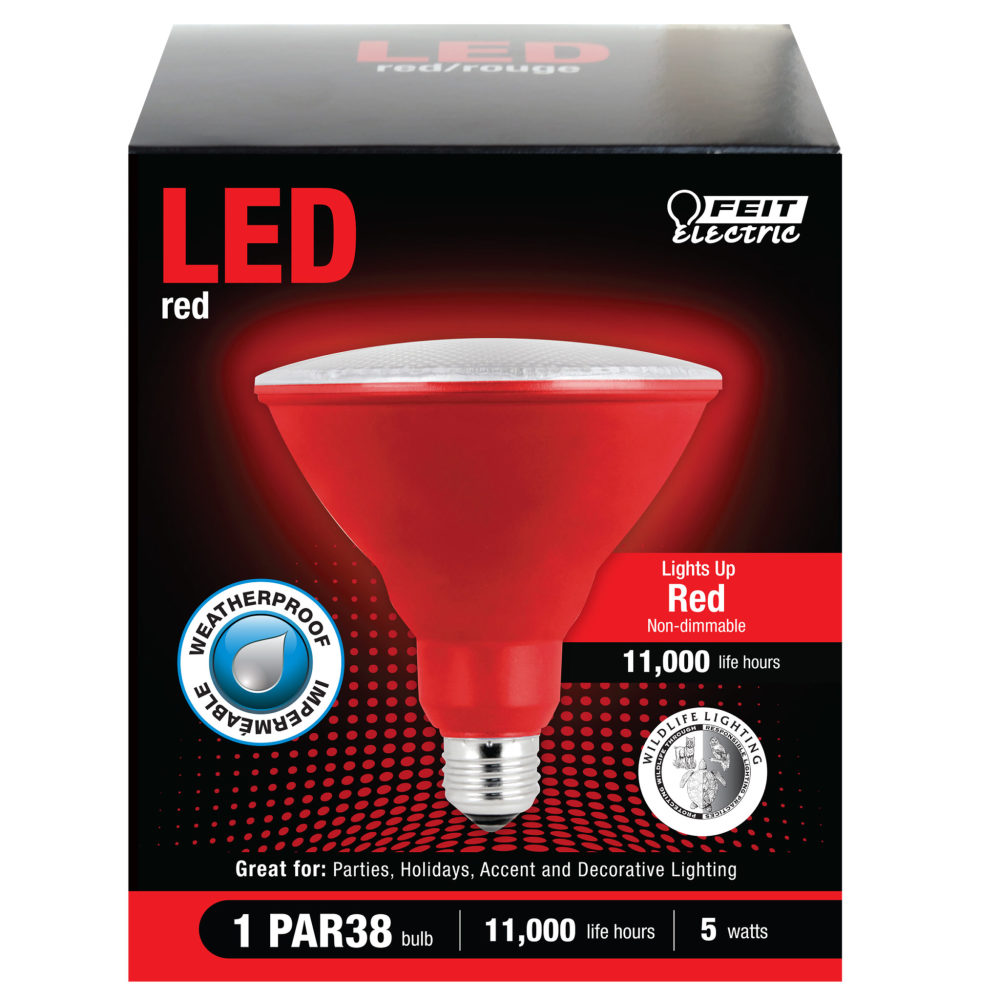 Feit Electric 120W PAR38 Red Holiday & Party LED Bulb 1pk - Ascmtools
