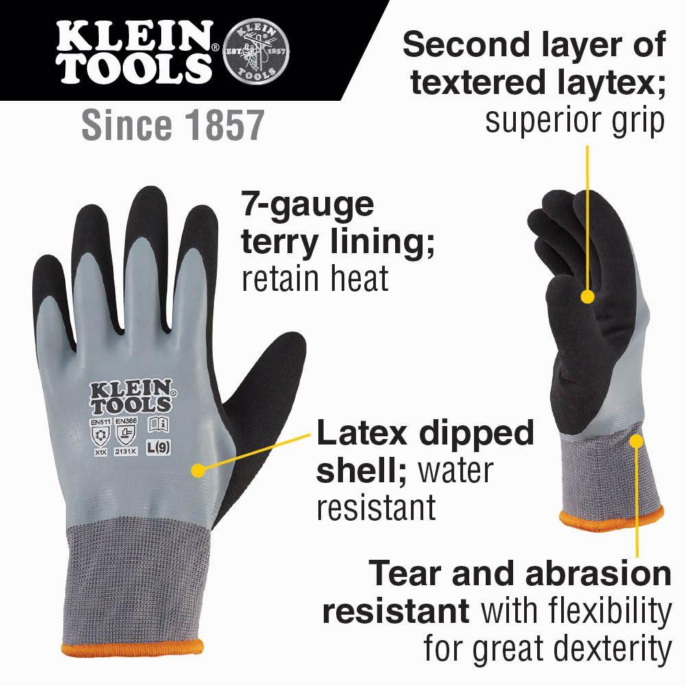 Klein Tools Thermal Dipped Gloves Large - Ascmtools