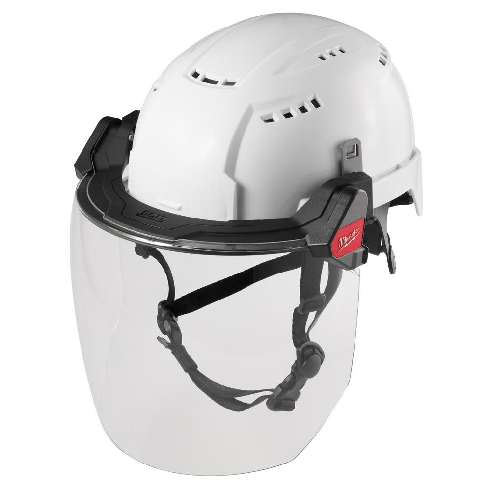 Milwaukee BOLT Full Face Shield Clear Dual Coat Lens Compatible with Safety Helmets & Hard Hats - Ascmtools