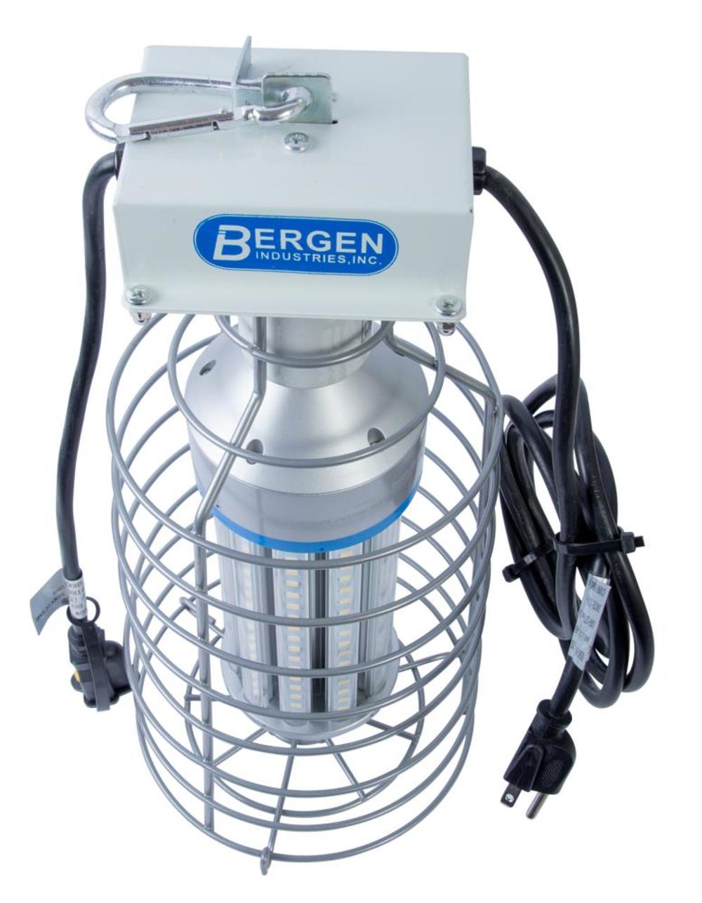 Bergen Industries 60 watt High Bay LED luminaire Temporary Plug-in Work Light Fixture 7500 lm 5000K Snap Lock Hook and Wire Guard - Ascmtools