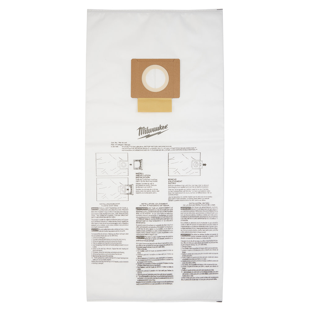 Milwaukee Fleece Dust Bags 12 Gallon 5pk - Ascmtools