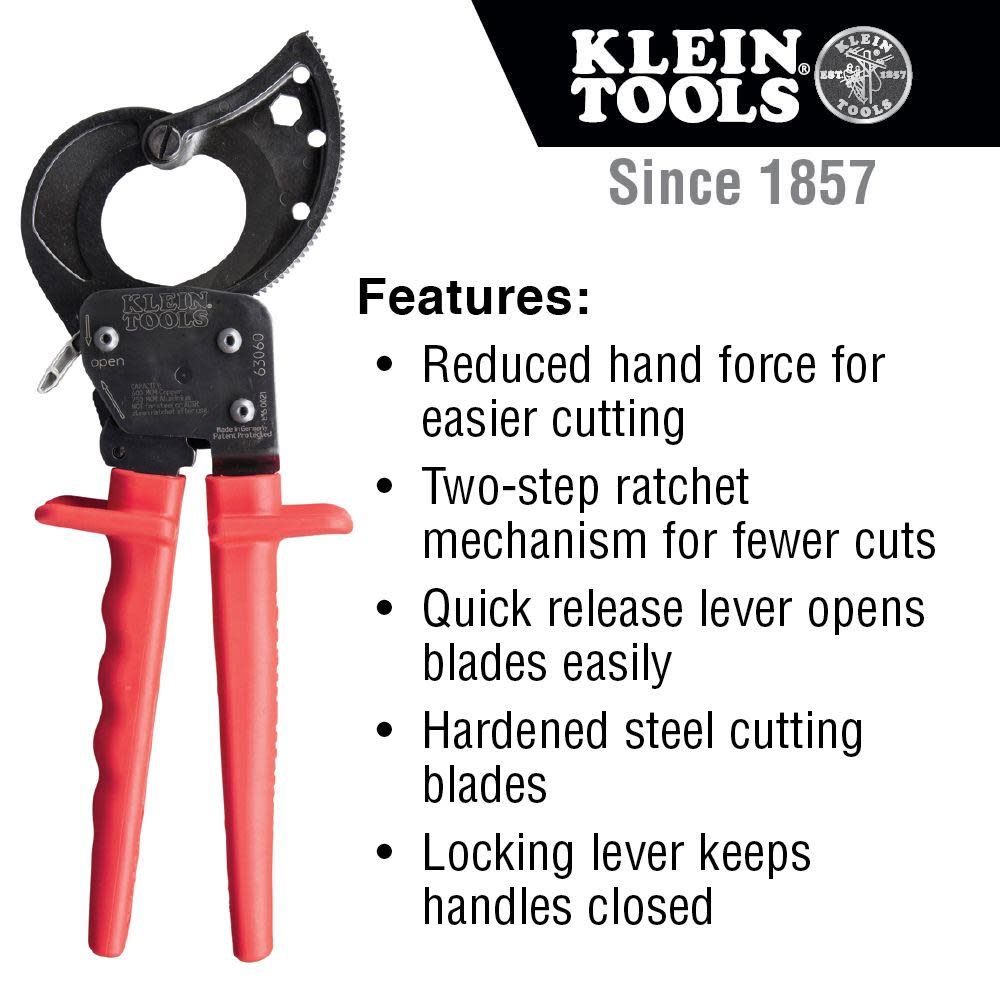 Klein Tools Ratcheting Cable Cutter - Ascmtools