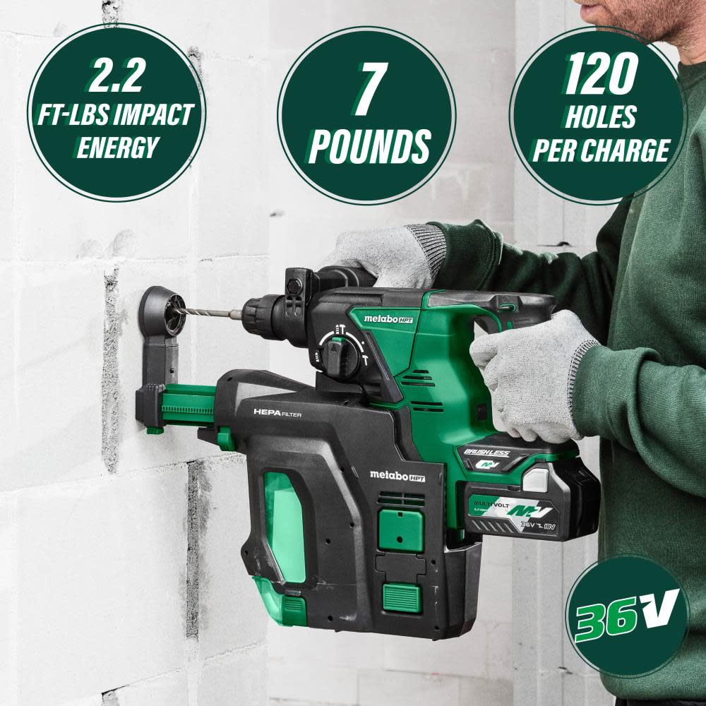 Metabo HPT 36V MultiVolt SDS Plus 1 1/8 Rotary Hammer Bare Tool - Ascmtools