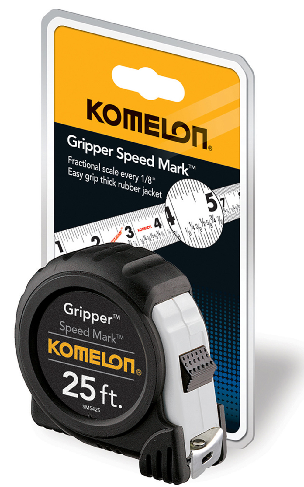 Komelon 25′ x 1″ Gripper Speed Mark Tape Measure - Ascmtools