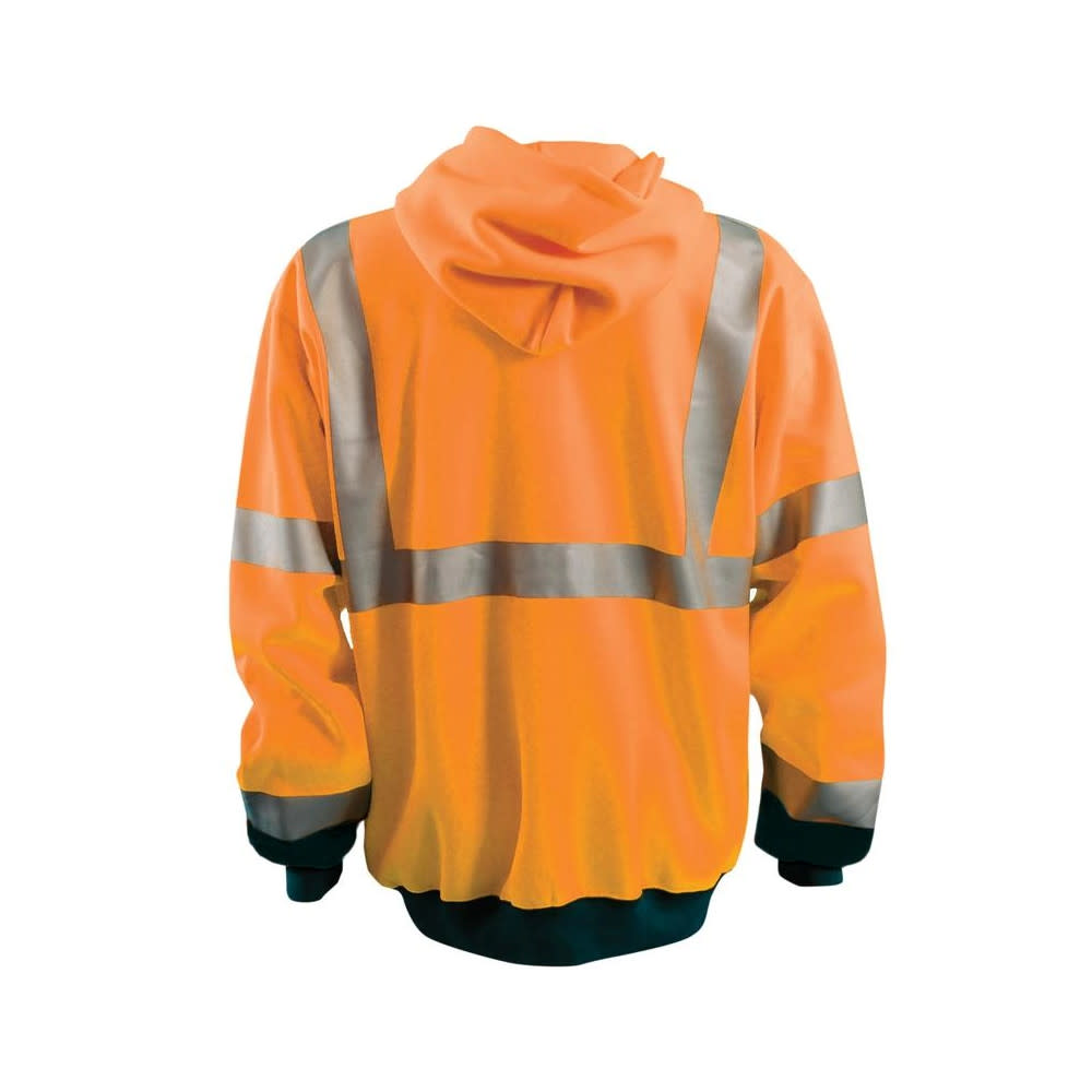 Occunomix Hi-Vis Orange 9oz Full Zip Hoodie Sweatshirt Large - Ascmtools