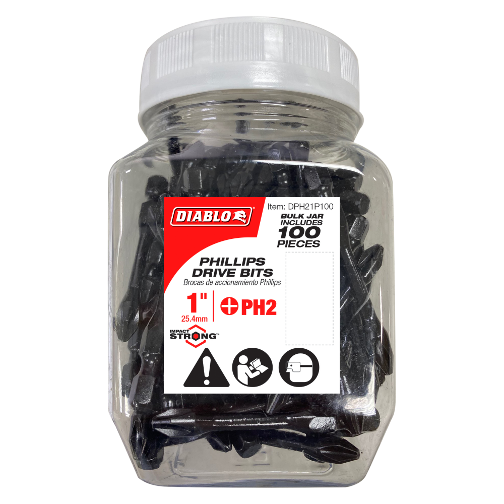 Diablo Tools 1″ #2 Phillips Drive Bits 100pk - Ascmtools