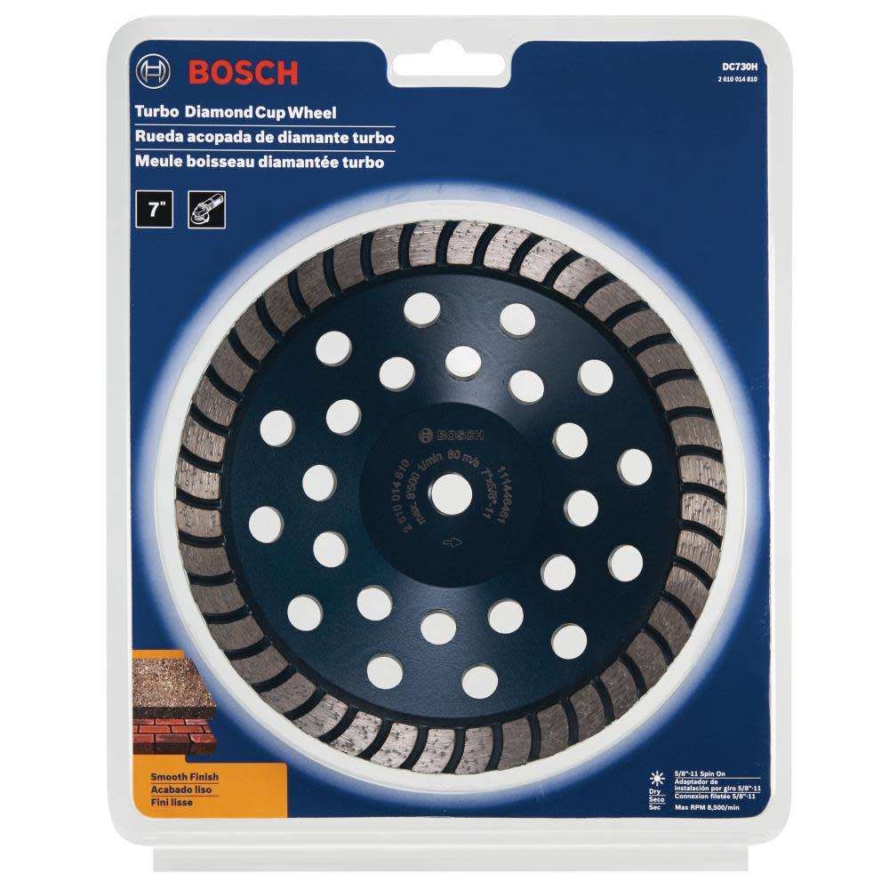 Bosch 7 In. Turbo Row Diamond Cup Wheel - Ascmtools