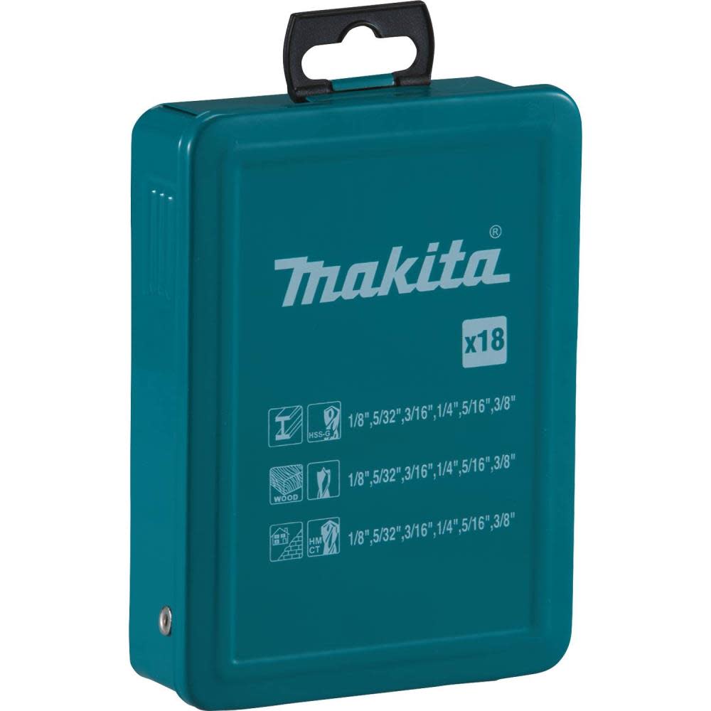Makita 18 Pc. Assorted Drill Bit Set - Ascmtools