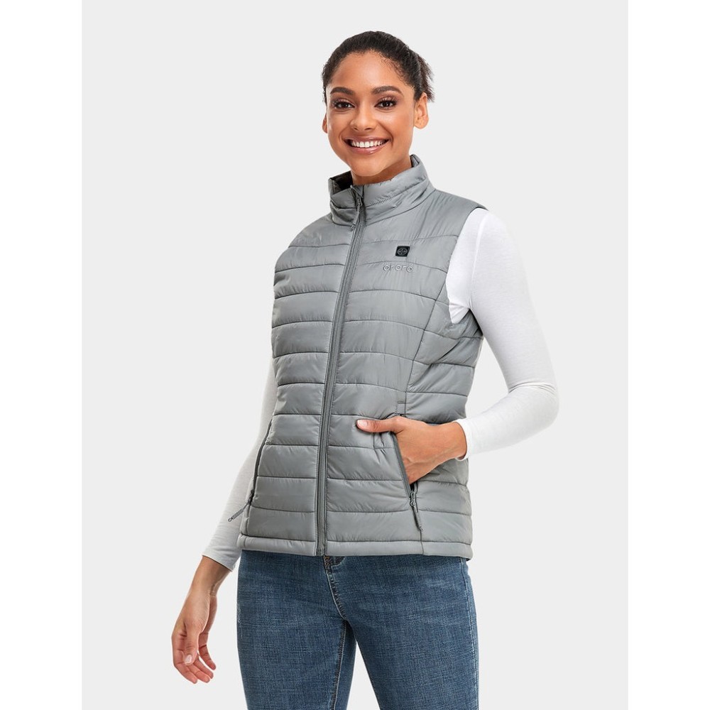 ORORO Womens Gray Classic Heated Vest Kit XS - Ascmtools