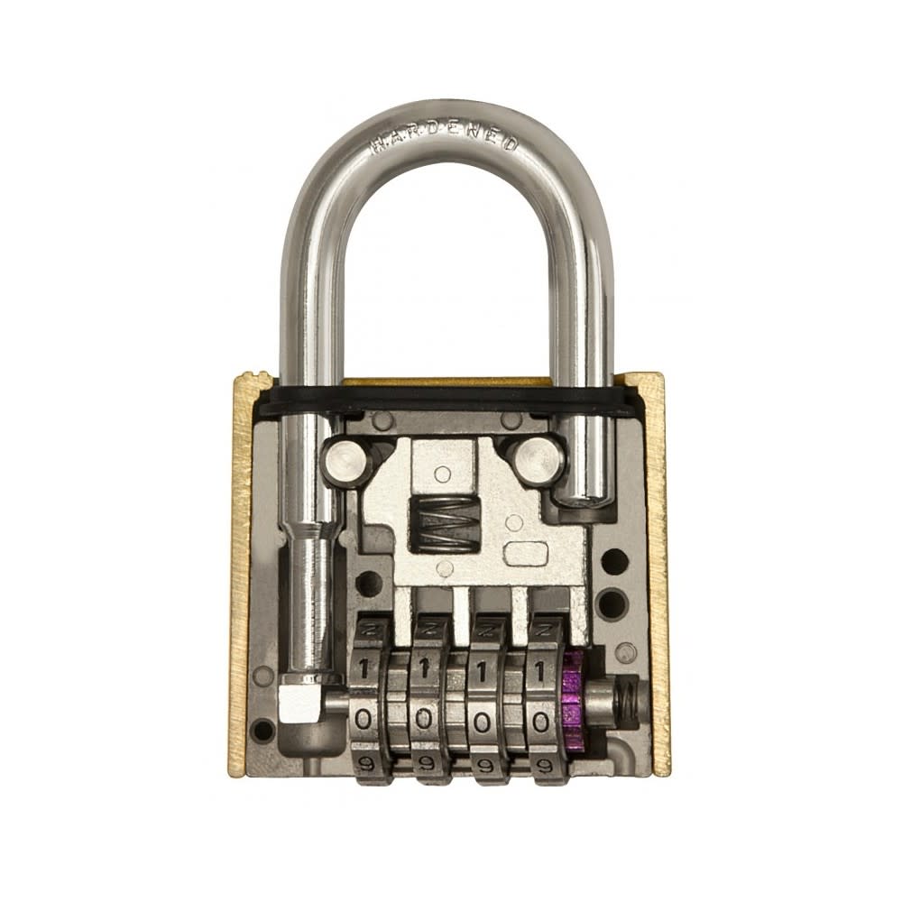 Master Lock 2 In. Wide Brass Resettable Combination Padlock - Ascmtools