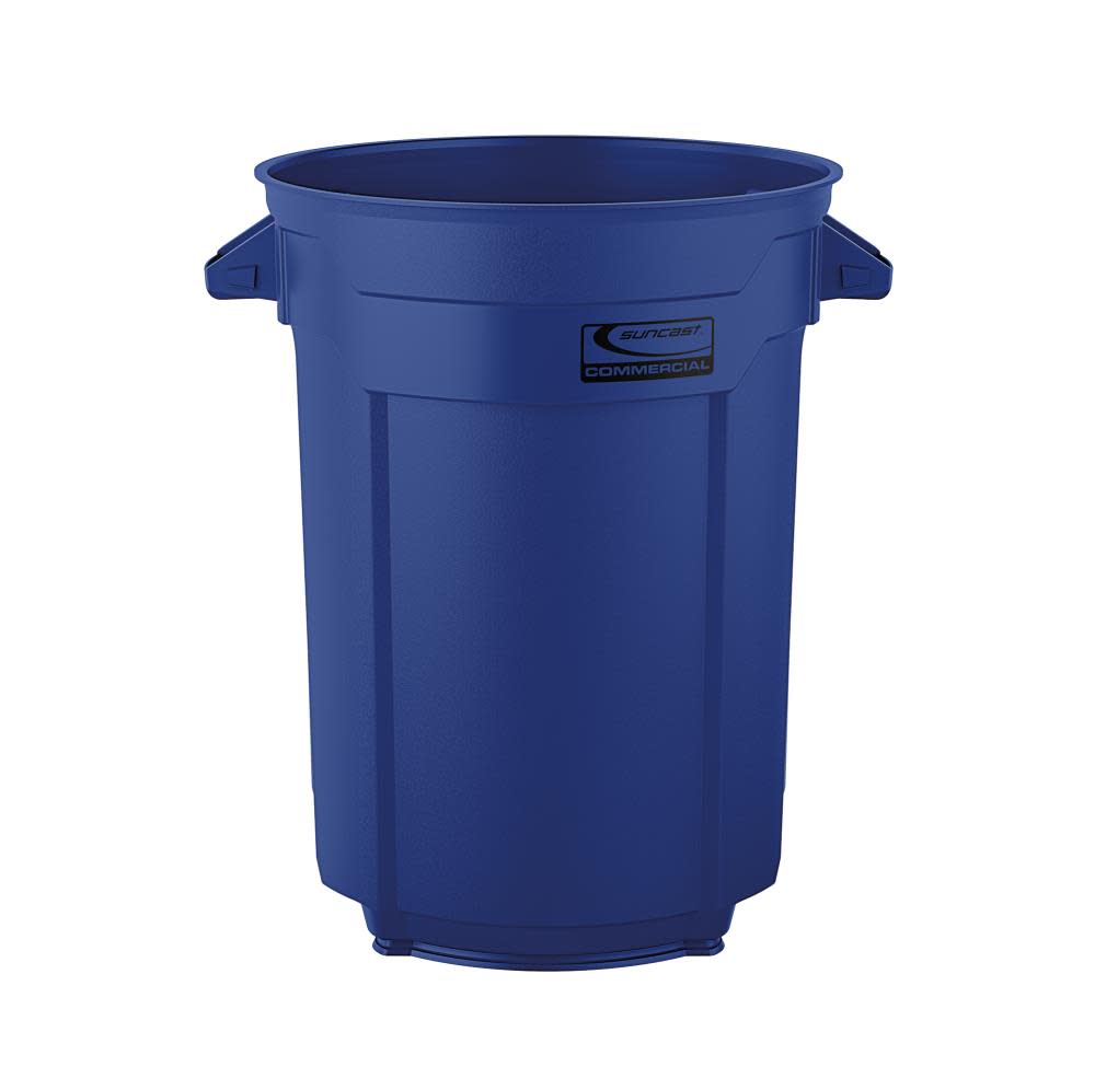 Suncast Plastic Utility Trash Can – 55 Gallon Blue - Ascmtools