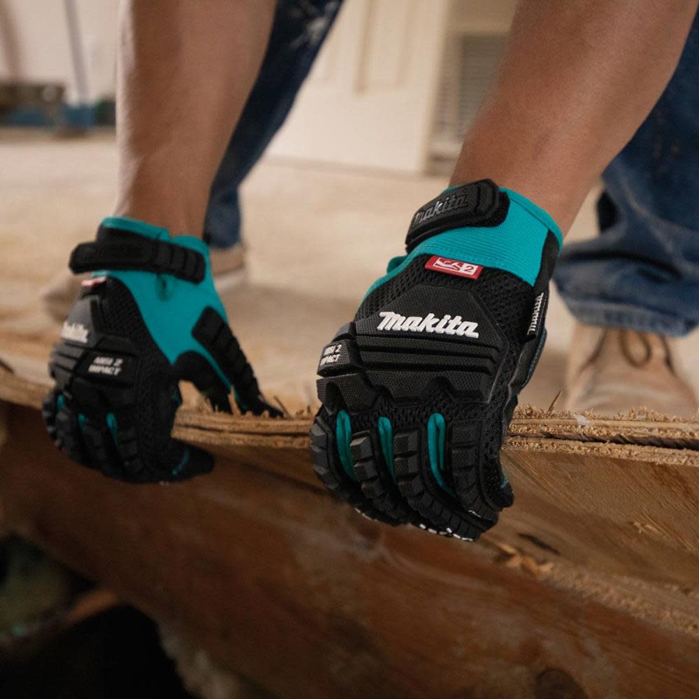 Makita Demolition Gloves Advanced ANSI 2 Impact Rated Large - Ascmtools
