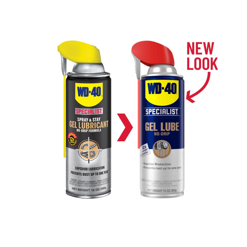 WD40 Specialist Gel Lube with Smart Straw Sprays 2 Ways 10 Oz - Ascmtools