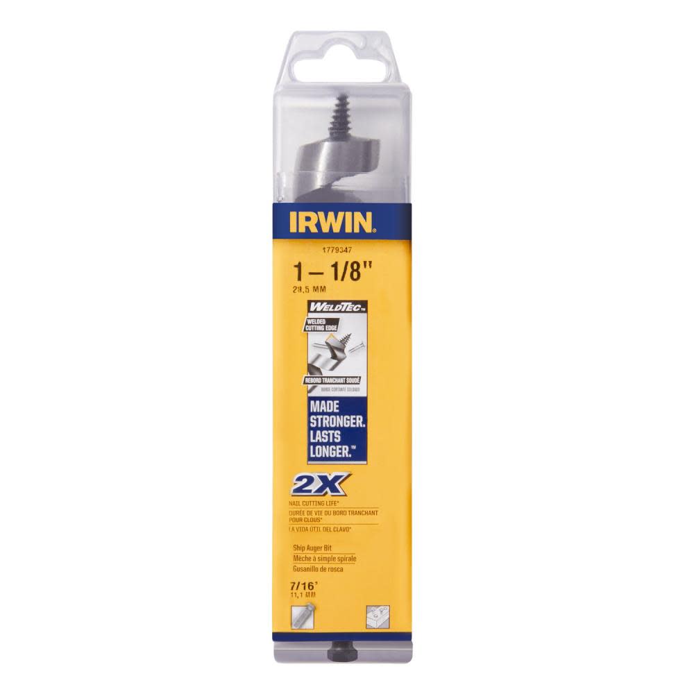 Irwin WELDTEC SHIP AUGER 1-1/8″ X 7.5″ - Ascmtools