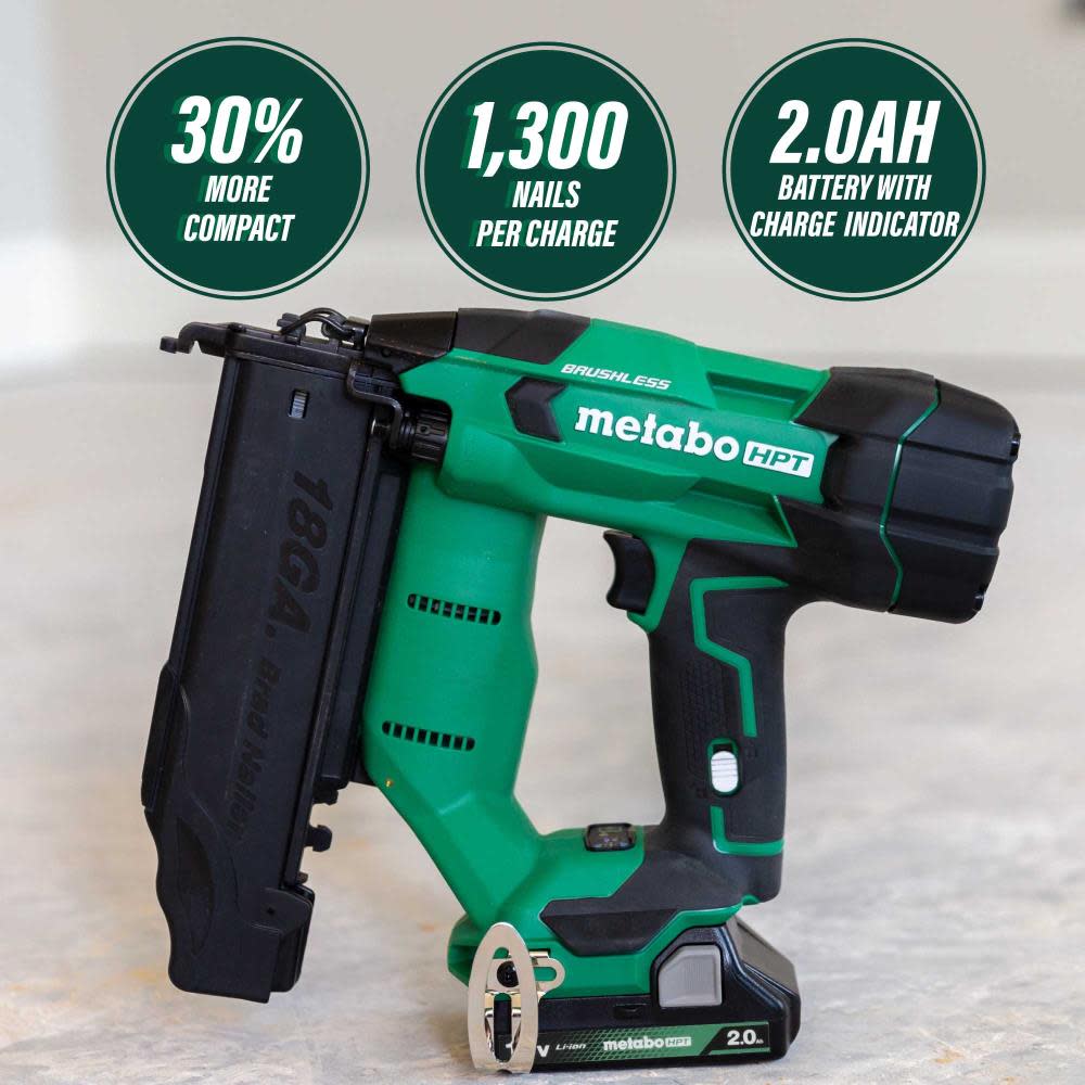 Metabo HPT 18V Compact Brad Nailer Cordless 18 Gauge Bare Tool - Ascmtools