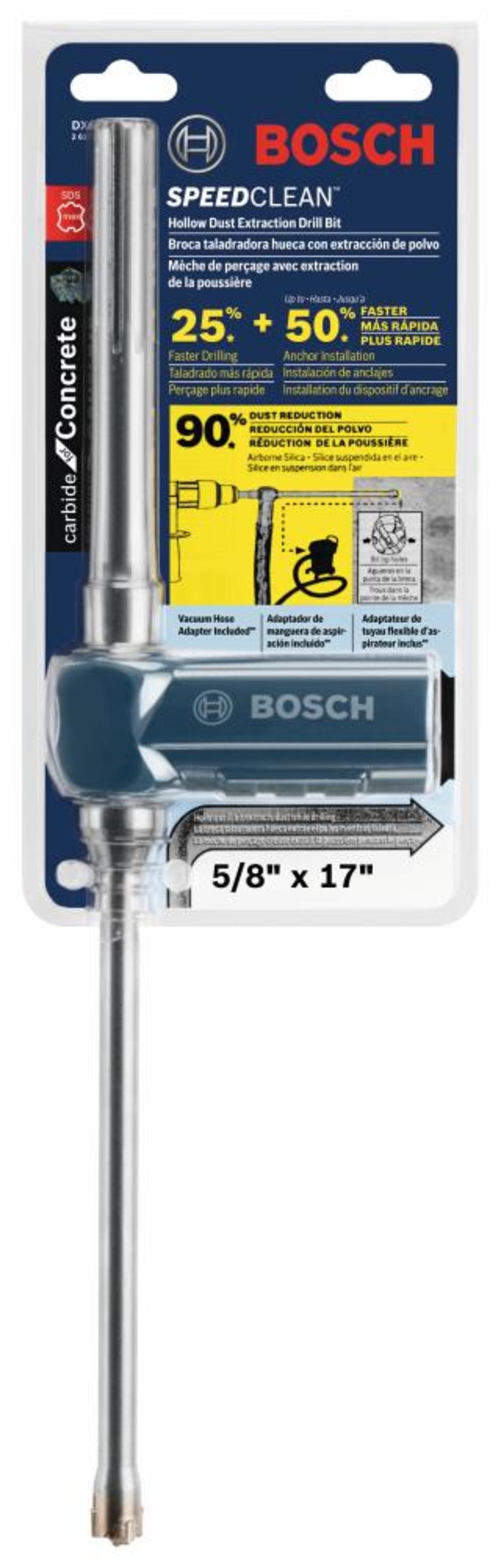 Bosch 5/8 In. x 17 In. SDS-max Speed Clean Dust Extraction Bit - Ascmtools