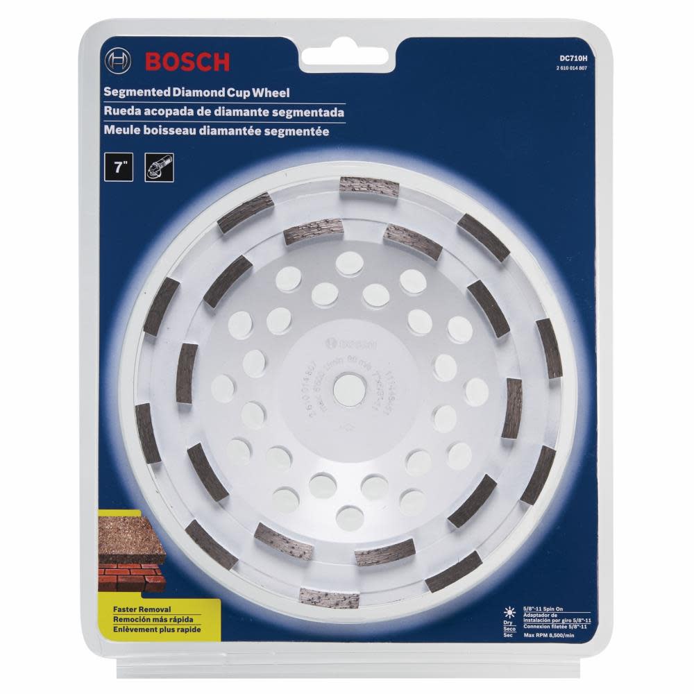 Bosch 7 In. Double Row Segmented Diamond Cup Wheel - Ascmtools