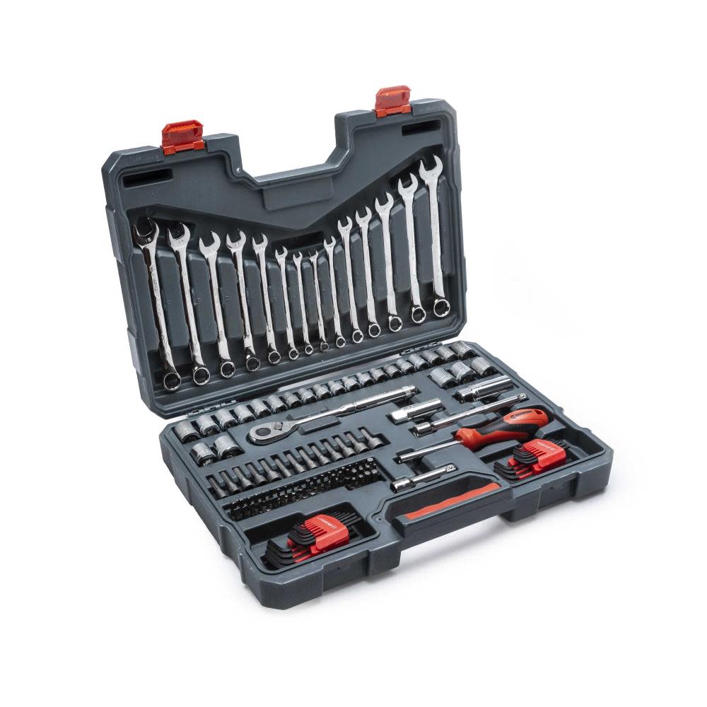 Crescent 128 Pc 3/8″ Drive 12 Point Standard SAE/Metric Mechanics Tool Set - Ascmtools