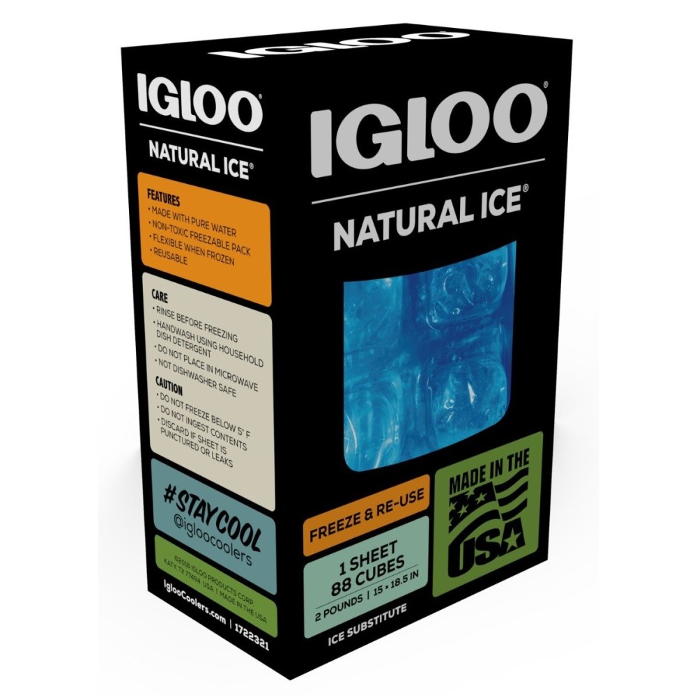 Igloo Maxcold Natural Ice Sheet Reusable Blue 88 Cube - Ascmtools