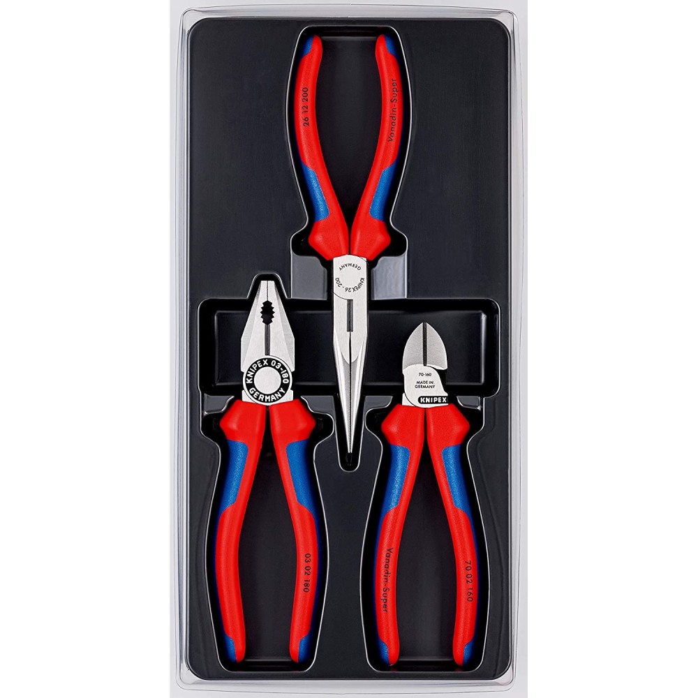 Knipex Pliers Assembly Set in Plastic Deep Drawn Tray 3pc - Ascmtools